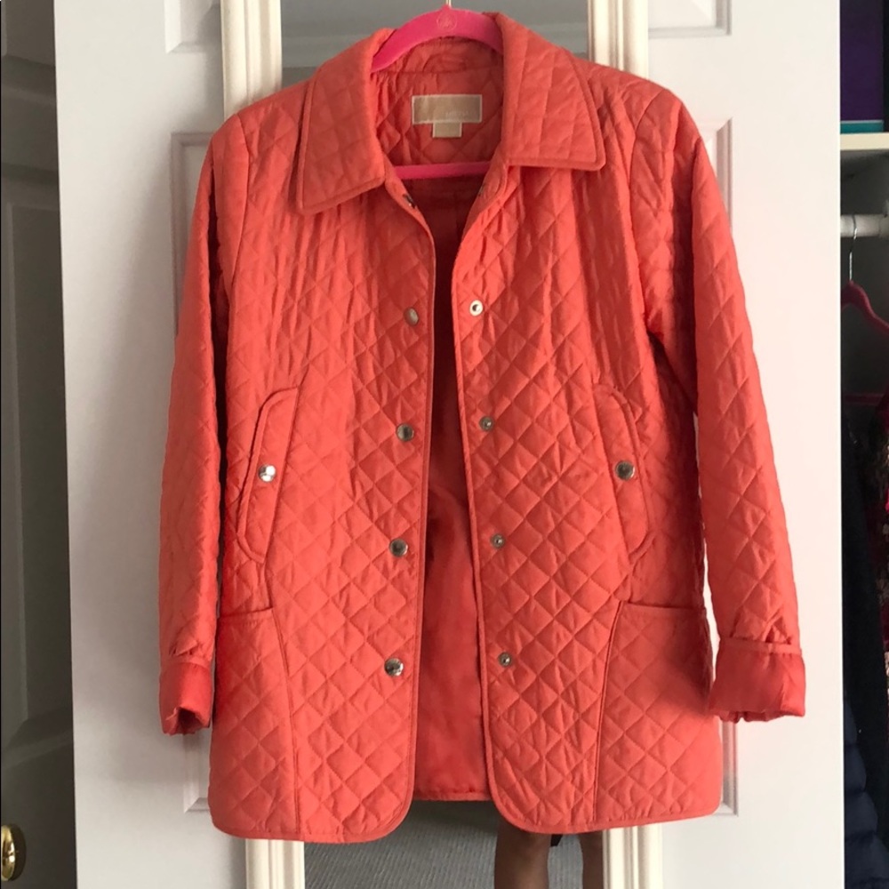 Michael Kors coral quilted jacket